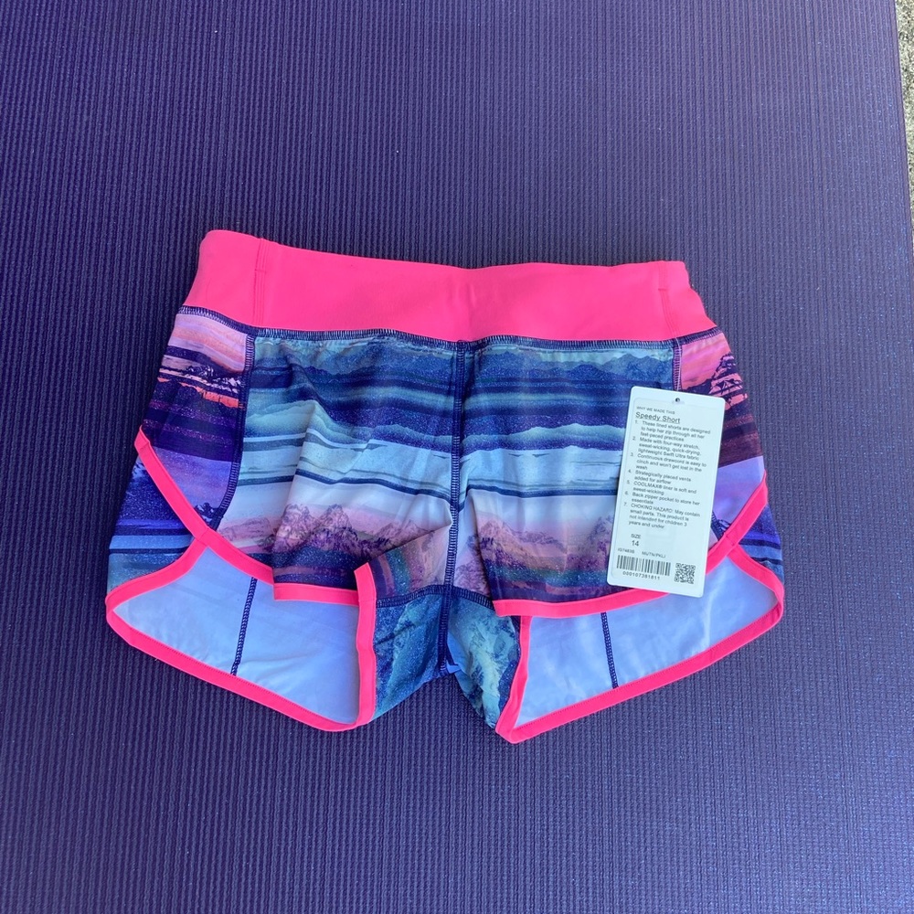 NWT Ivivva Speedy Short Size 14 MNTN/PKLI